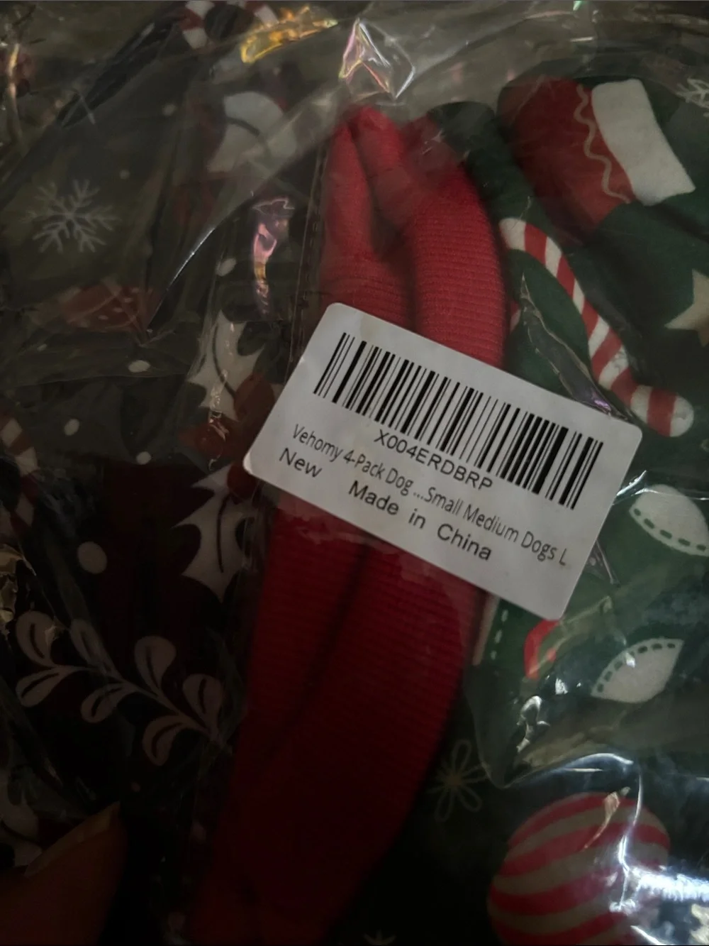 Dog 4 pack pajama Festive Christmas Holiday Pet Pajamas - Red, Green, White